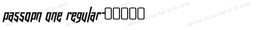 passopn one regular字体转换